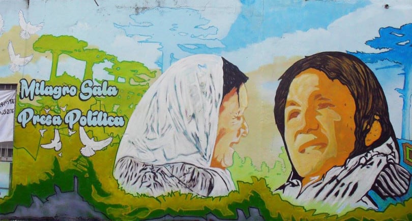 mural por la libertad de milagro sala en saavedra
