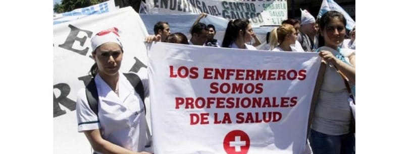 Protesta de enfermerxs. La enfermería, somos profesionales