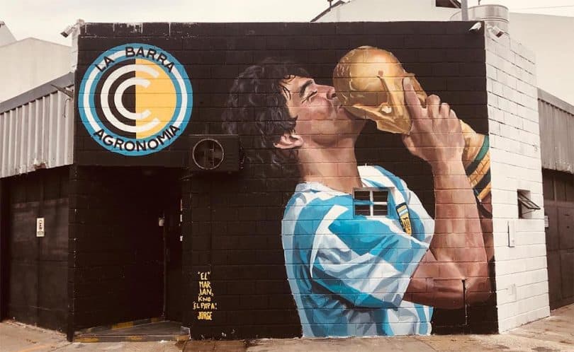 Mural de Maradona en Agronomía