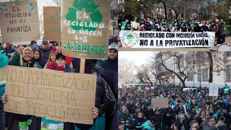 Movilizacion en contra de la privatización del reciclado